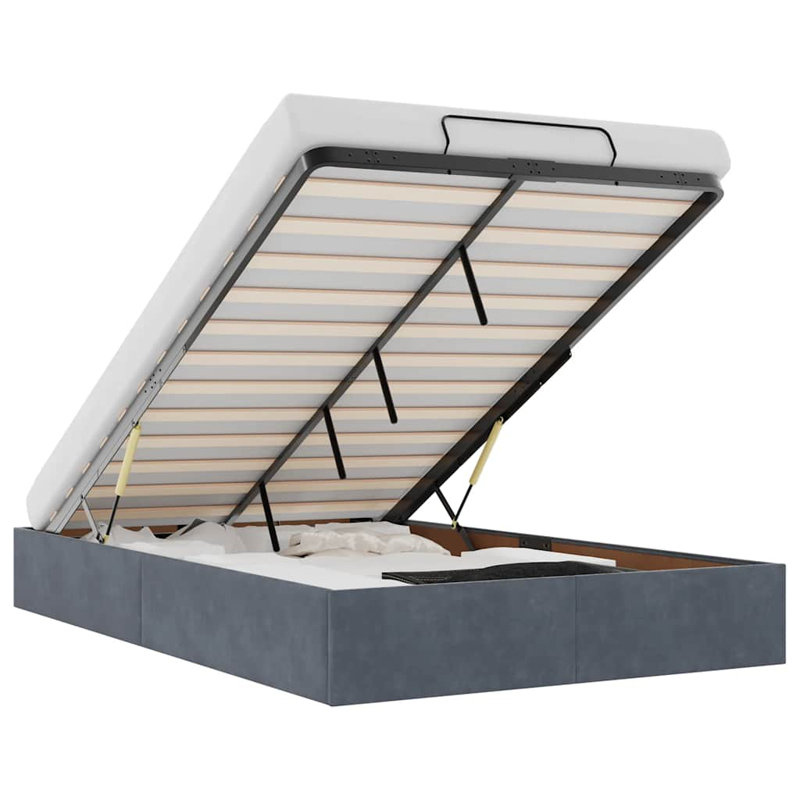 Bed Frame, Double (4'6), Dark Grey