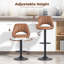 Alesea Swivel Upholstered Adjustable Height Counter Stool with Metal Frame-1052304890
