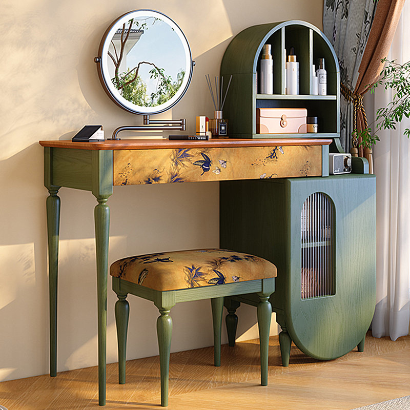 48.43"Green Minimalist Solid Wood Dressing Table
