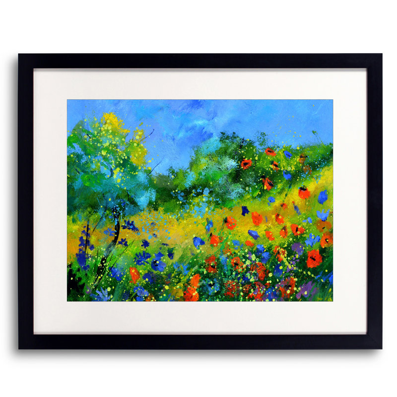 Red Poppies Print by Pol Ledent, Black Framed Paper, 20" H x 16" W