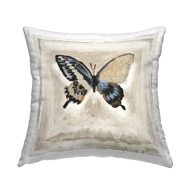 Coussin rétro imprimé sur fond beige, par Stacy Daguiar