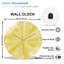 Horloge murale en verre jaune avec chiffres - jaune