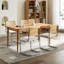 2 chaises de cuisine de style Mid-Century moderne, 2 chaises de salle à manger en velours beige avec dossier et base robuste, base en acier inoxydable naturel, accent pour la pièce, excellente respirabilité-547190048