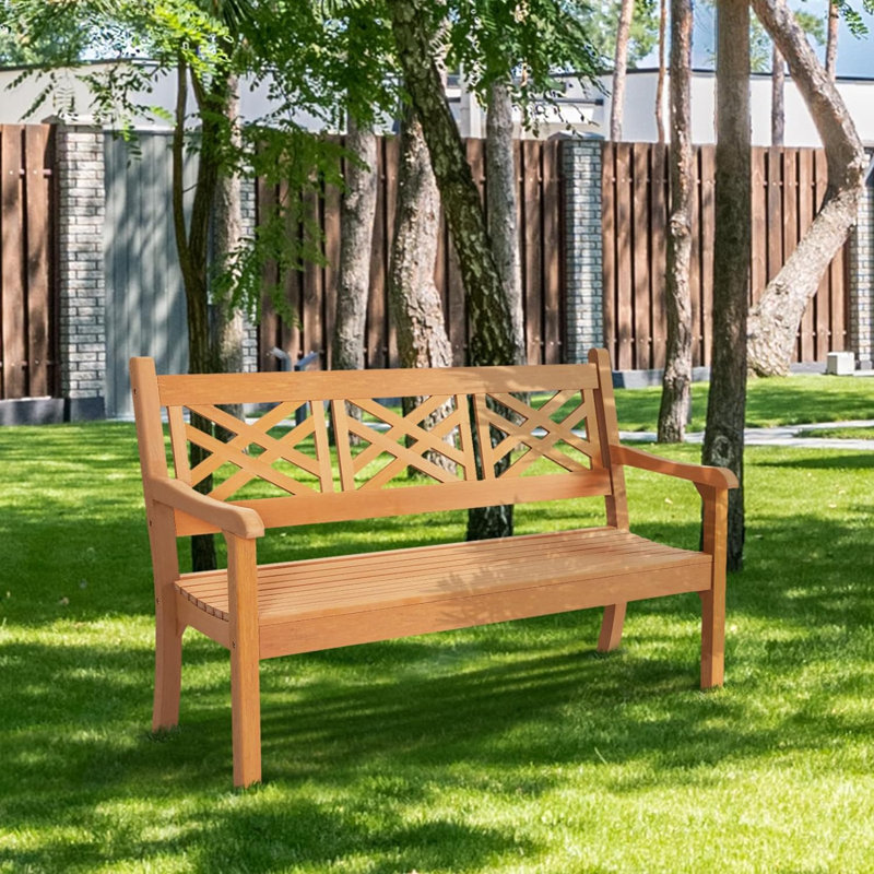 Knepp Outdoor bench, Teak, 37" H x 62.5" W x 25" D