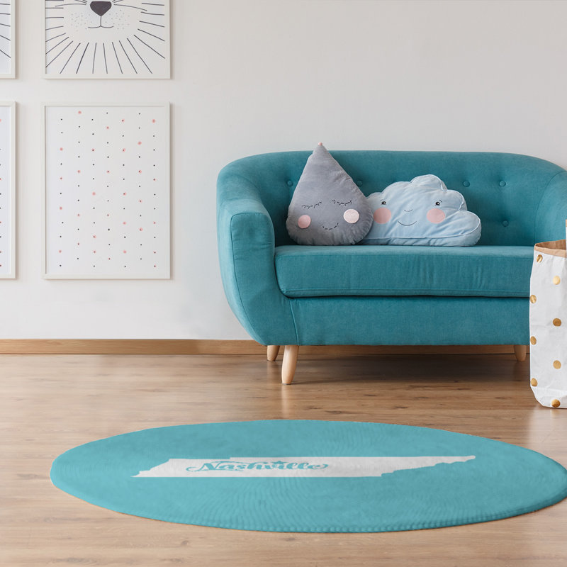 Tapis en poly-chenille nashville tennessee, Rond 5 pi