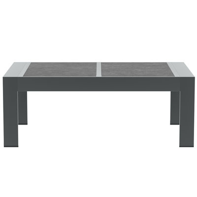 Rectangular Glass Outdoor Coffee Table - 109.2 cm W 61 cm D