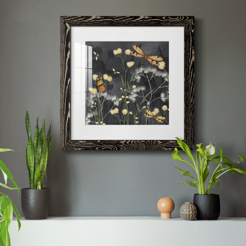 " Garden Magic I ", Black Framed, 31.5" H x 31.5" W x 1" D