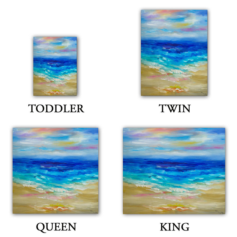 Ensemble de housse de couette vagues abstract iii, 1 housse de couette grand + 2 taies standards