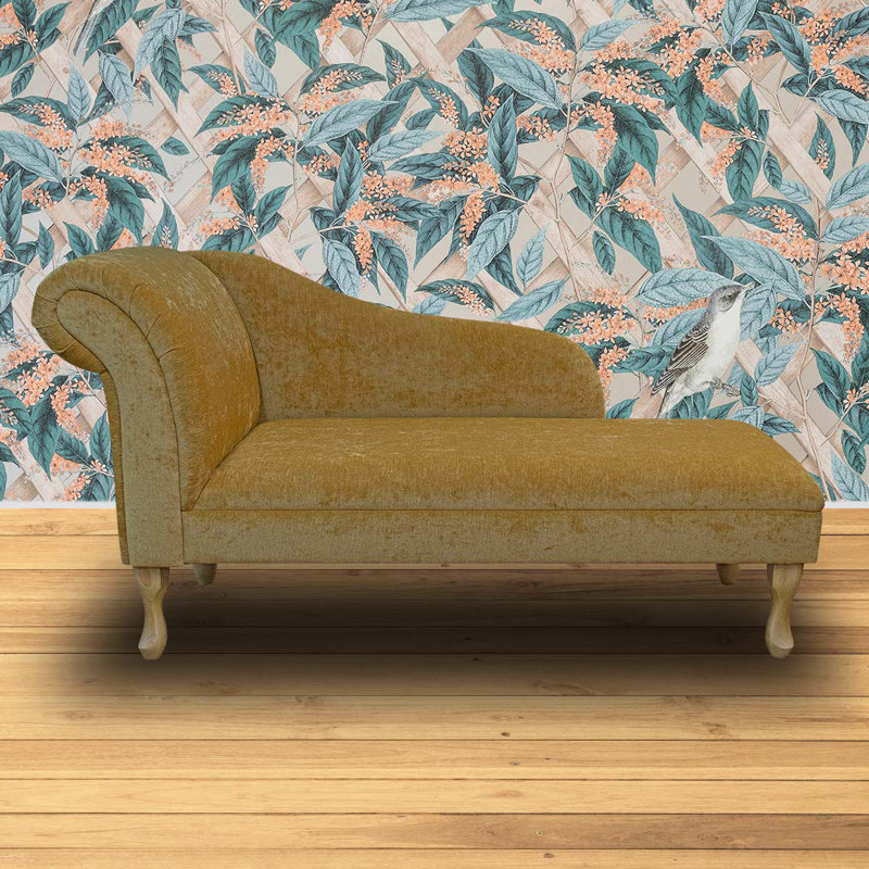 Upholstered Chaise Lounge, Yellow