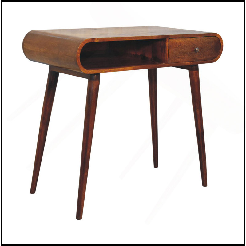 Console ouverte Chestnut London, 1 tiroir, 1 rangement ouvert, pieds nordiques, brun