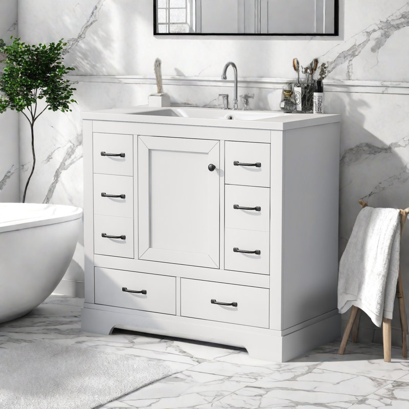 36" Bathroom Vanity Without Sink, Cabinet Base Only