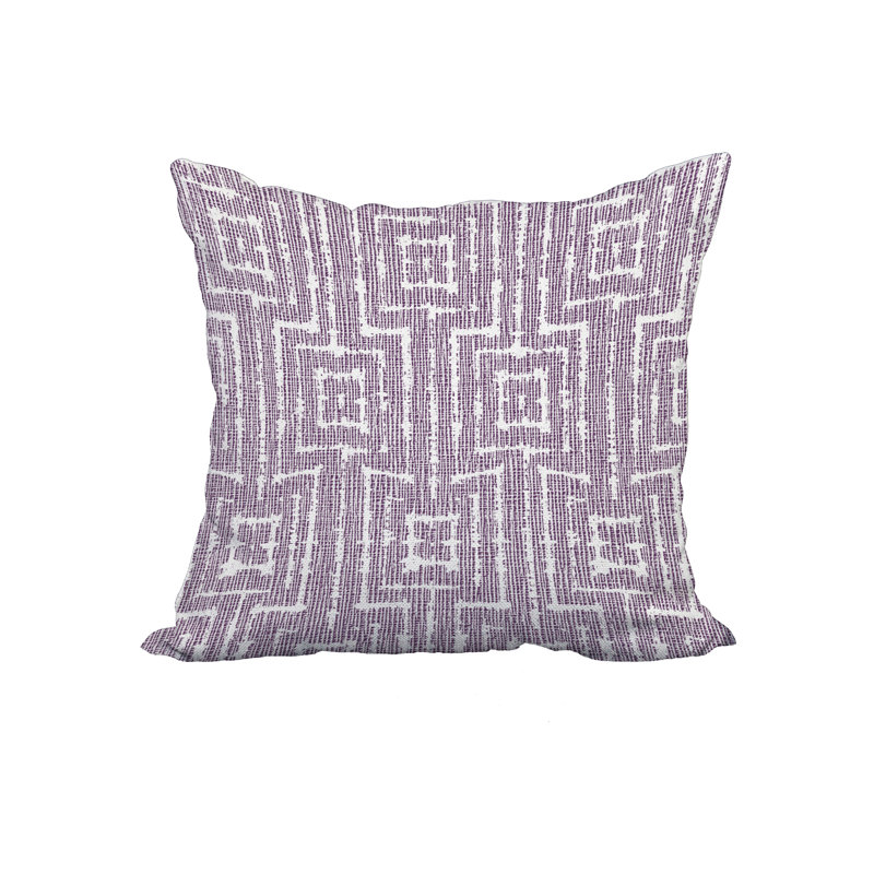  Housse de coussin en coton imprimé et insert, 20 po x 20 po, Violet