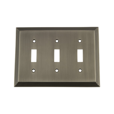 Deco 3-Gang Toggle Light Switch Wall Plate