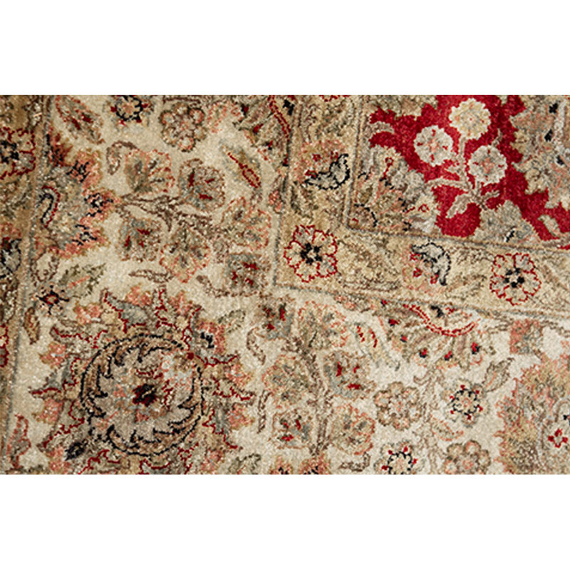 Tapis rouge et crème noué à la main de haute qualité