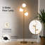 Lampe sur pied moderne à trois lampes en forme d'arbre doré - Abat-jour sphérique créatif - Idéal pour les salons, les chambres et les bureaux - Éclairage luxueux