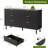 55" Wave Fluted 6-Drawer Dresser with Anti-Tip Device, Wood Chest Storage with Metal Legs-1764089350