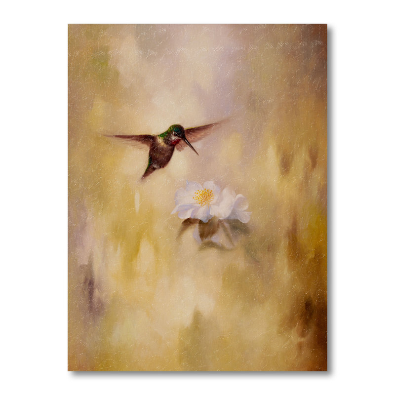 «A Flying Humming Bird at Dawn», reproduction d'art sur toile encadrée, H 20 po x l 12 po x P 1 po, Toile tendue