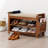 2-Tier Bamboo Shoes Rack Storage Bench With Soft Seat