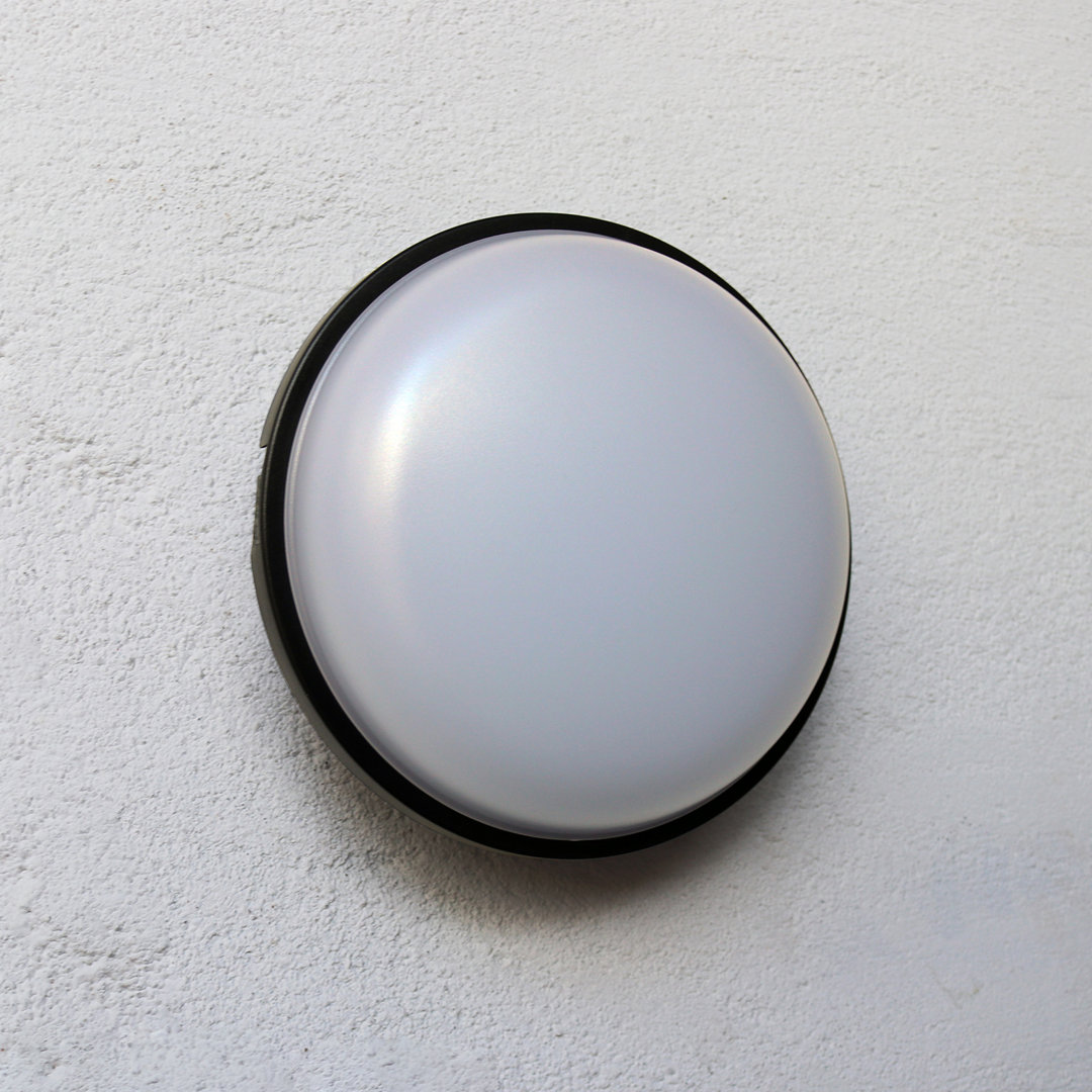 Black Integrated LED Outdoor Semi Flush Mount