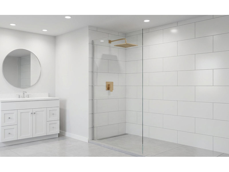 Modern 12-inch Square Shower Faucet Set With Rough-in Valve, Rainfall Shower Head, Rain Shower System, Gold
