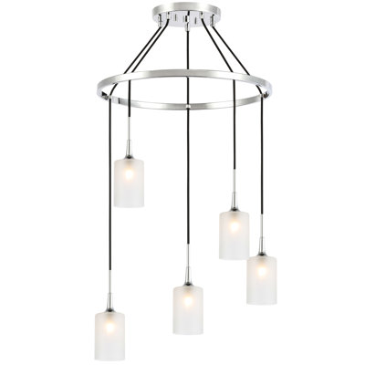 Shults 5 - Light Wagon Wheel Chandelier