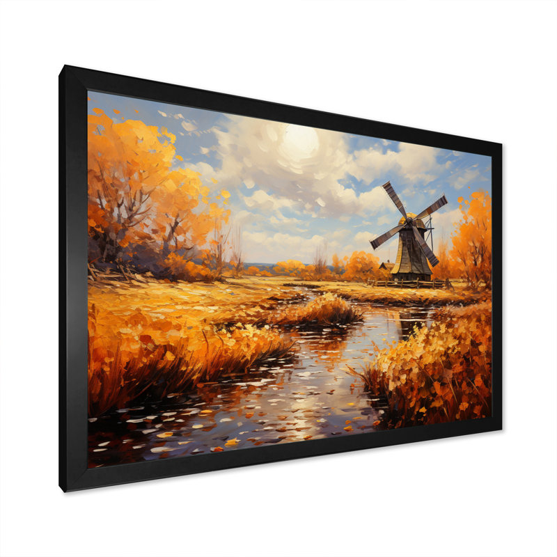 Mill Wind Radiant Spin - Imprimé, H 30 po x l 40 po x P 1,5 po, Cadre simple noir
