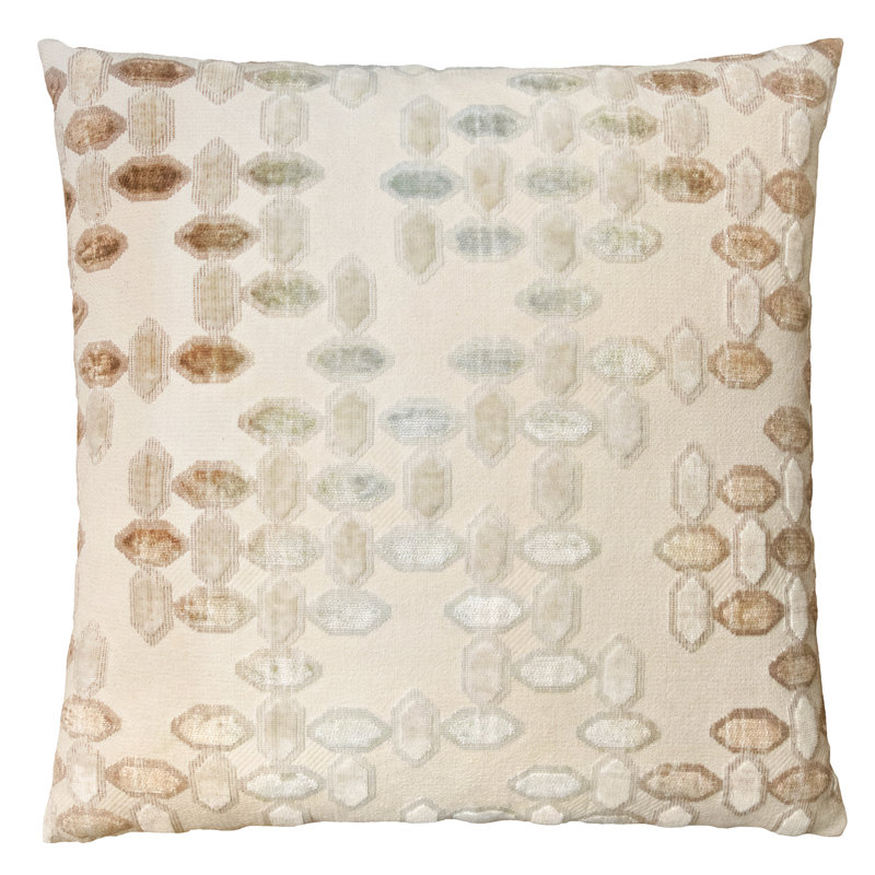 Jewel Square Woven Jacquard Pillow, Agave, 22"H x 22"W, Square
