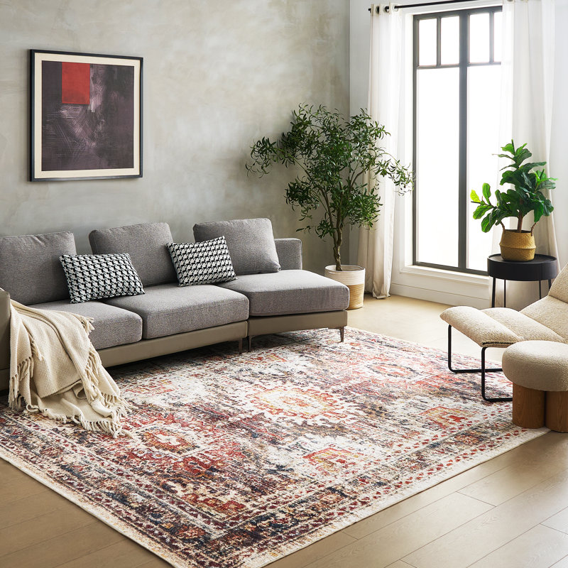 Tapis rectangulaire Rokeisha avec envers antidérapant, Rectangulaire 2 pi x 3 pi