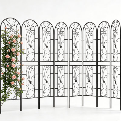 Paquet de 8 treillis de jardin 85 po x 19 po en métal pour l'extérieur
