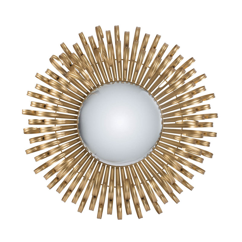 Sunburst Design Wall Mirror 27 Inch Golden Finish | Gift Idea