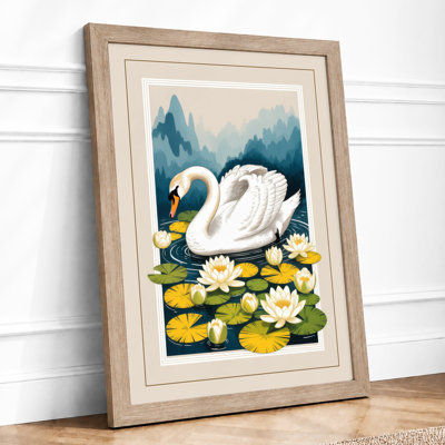 Swan Among Blossoms Botanical - Print