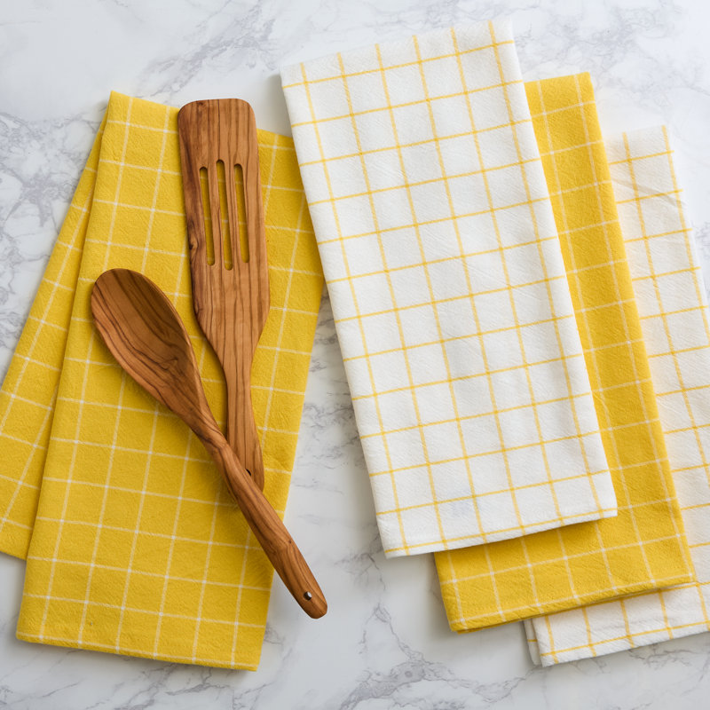 Printed Microfiber Dishtowel Set/4, Yellow