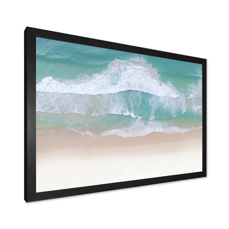 Reproduction d'art nautique et côtier sur toile Ocean Beach, Cadre photo noir, H 8 po x l 12 po x P 1 po