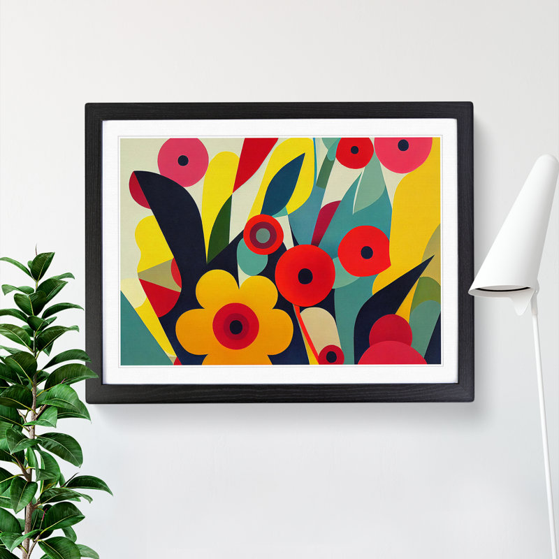 Amazing Abstract Flowers - Framed Print, Black Framed, 46cm H x 64cm W x 2cm D