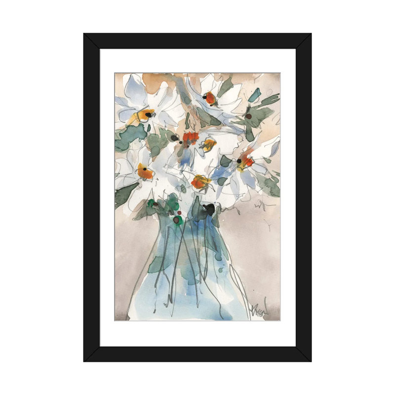 «Daisy Point of View II», reproduction d'art murale, papier d'art encadré, H 24 po x l 16 po, Noir