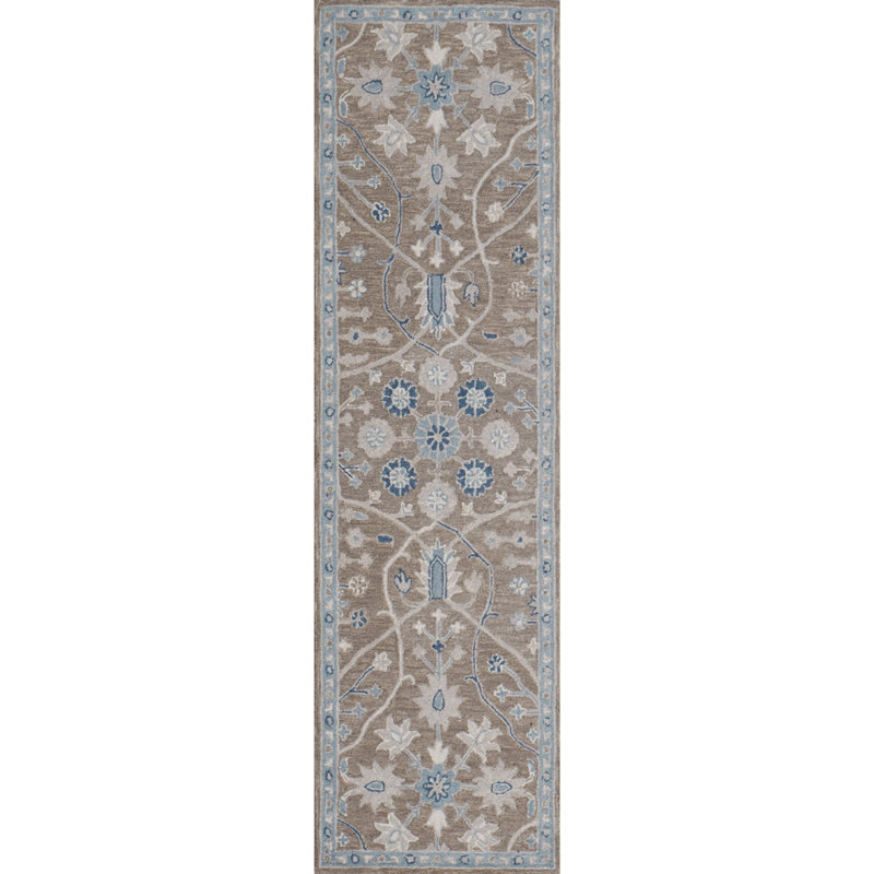 Wren Hand-Tufted Microloop Pile Wool Traditional Area Rug Timber Taupe Blue-Gray Beige, Rectangle 2' x 3'