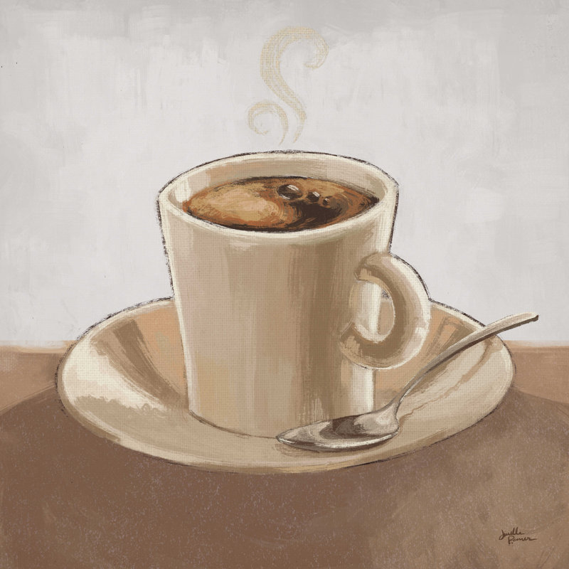 «Westcreek Coffee And Co II Neutral On Canvas» par Janelle Penner, reproduction, H 20 po x l 20 po