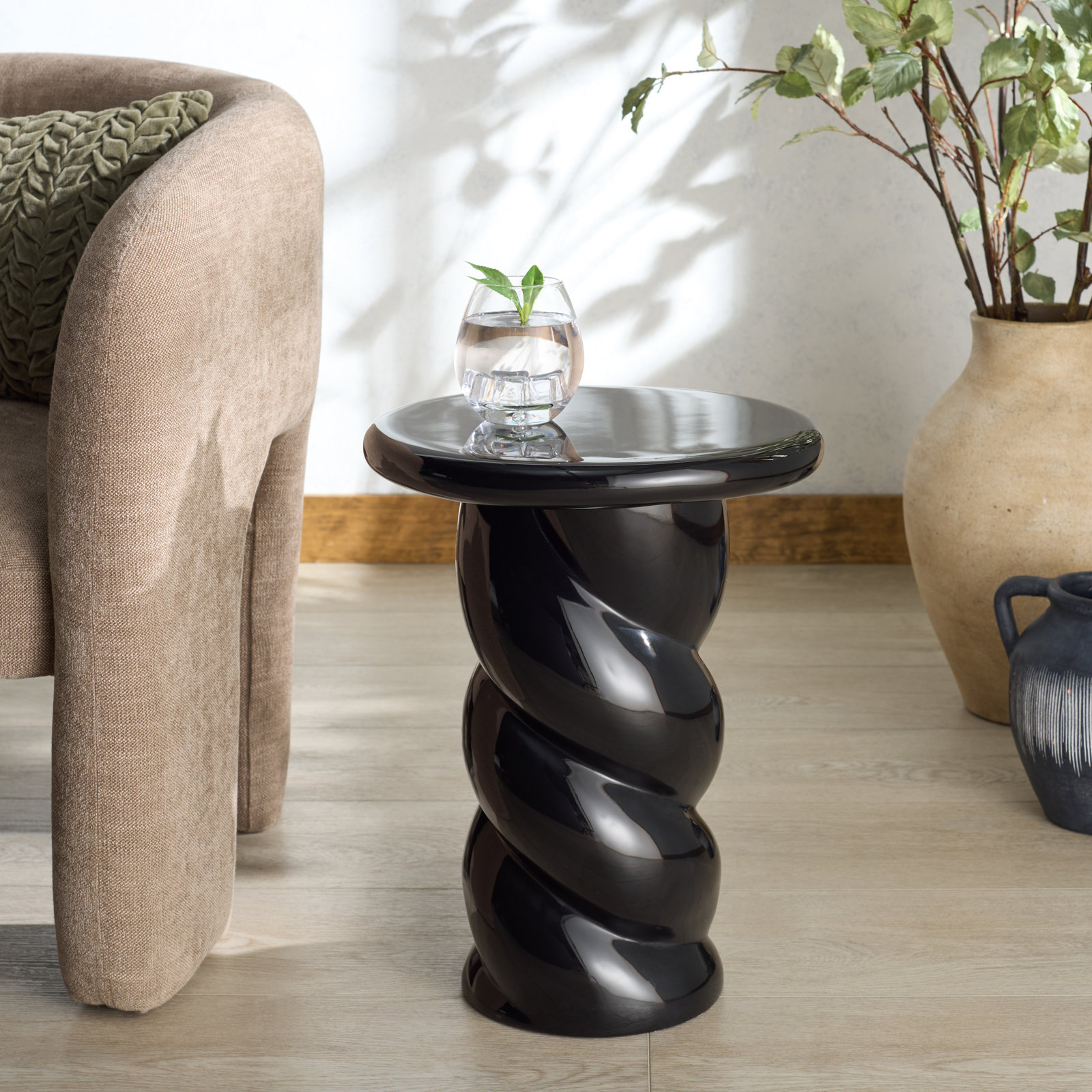 14" End Table, Black