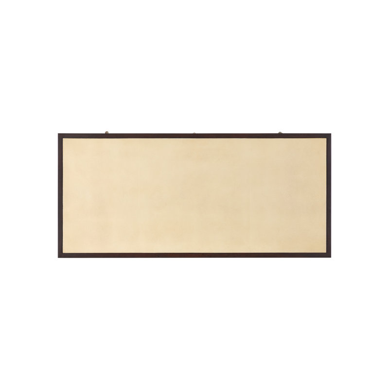 Evie Solid Wood Writing Desk, Ivory, Dark Walnut, Brass