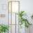 Maxwell 63" Modern LED Shelf Floor Lamp with Rustic Wood Finish, 3 Tiers, and Fabric Square Shade, Bulb Included-548734490-628019176