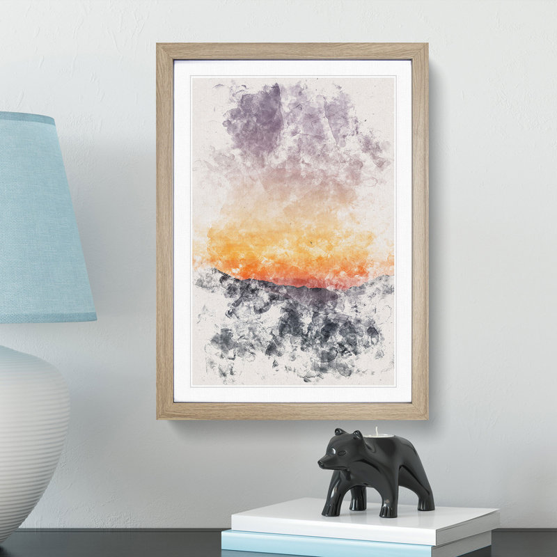 Sunrise in Vigolo Vattaro Italy - Picture Frame Graphic Art Print, 63cm H x 45cm W x 2cm D, Oak Framed