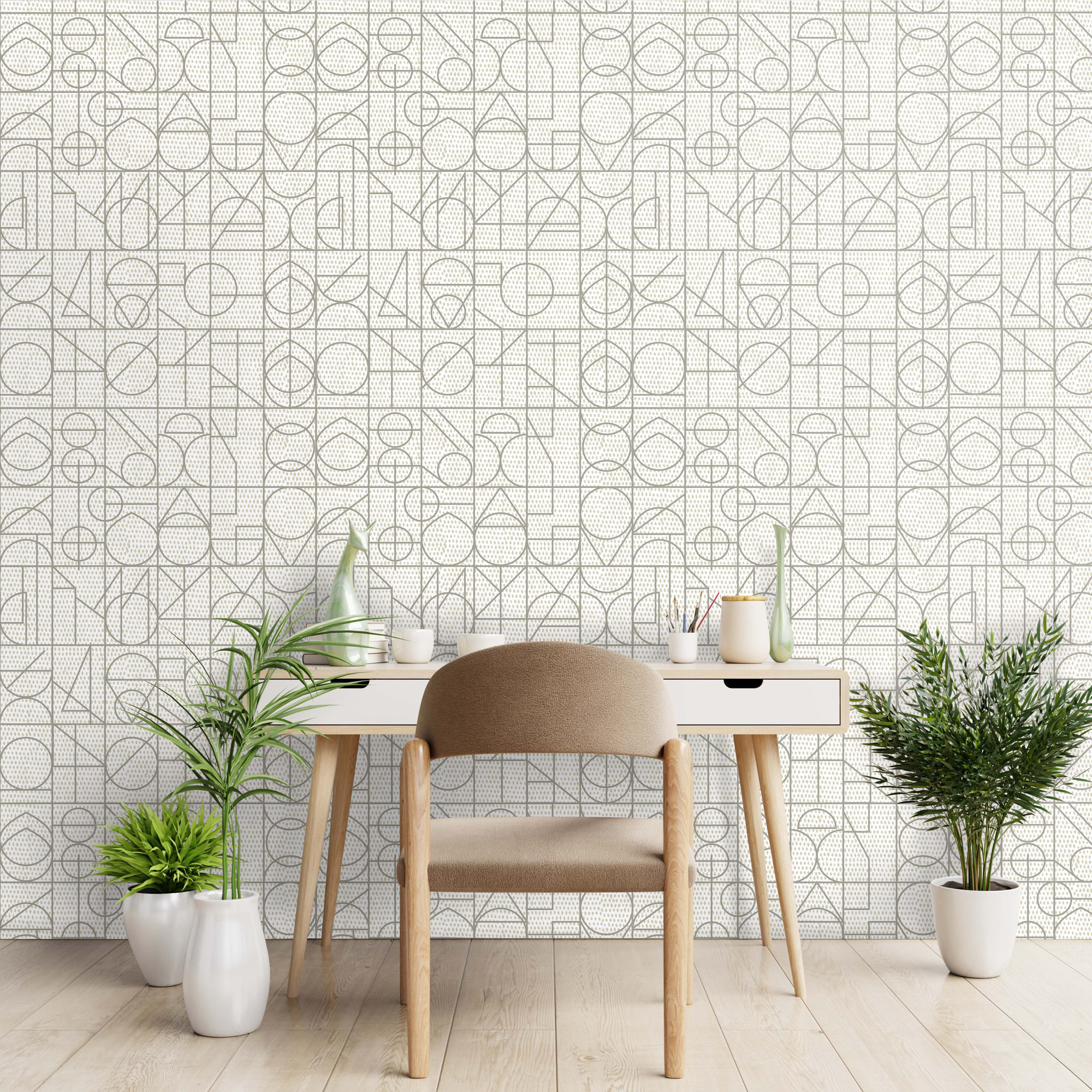 Geometric Peel & Stick Wallpaper Roll, Gray/Taupe