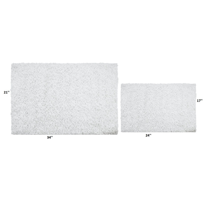 Ensemble de tapis pour salle de bain 2 pièces papershag Youns, Blanc