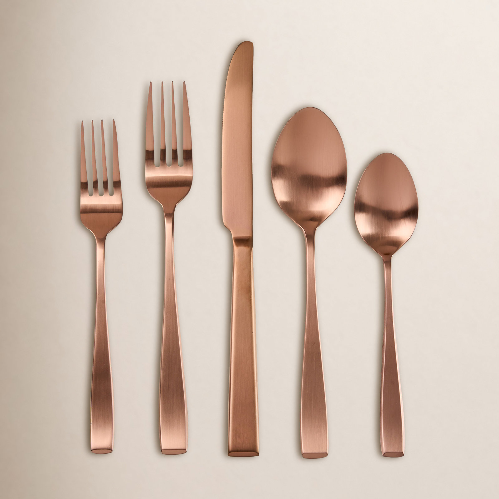Flagstaff 20 Piece Flatware Set, Service for 4, Matte Copper