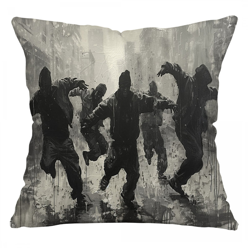 Dance Crew Performance Microsuede Reversible Throw Pillow, 18"H x 18"W