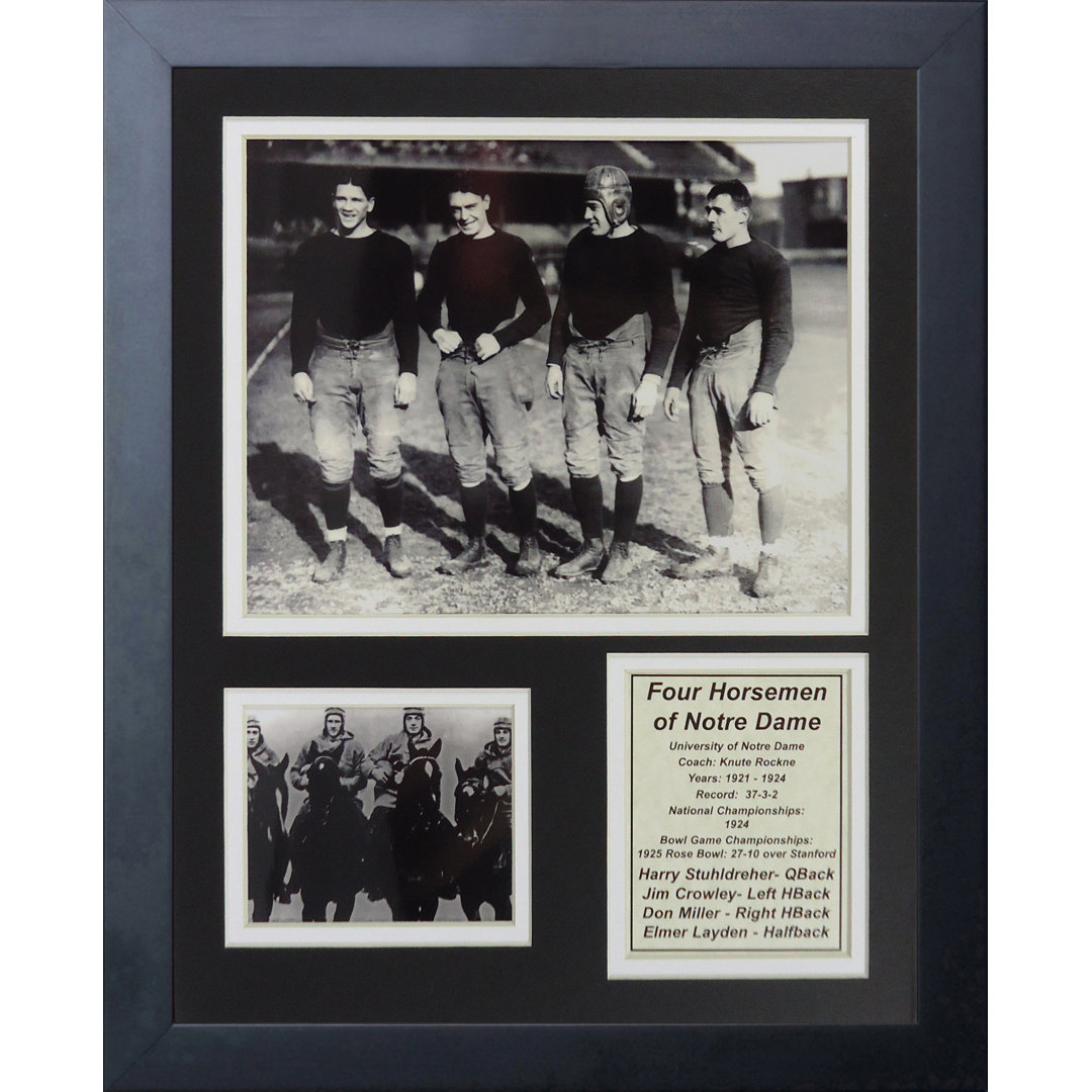 Four Horsemen of Notre Dame Framed Memorabilia Legends Never Die