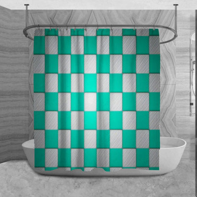 Rideau de douche à carreaux Myda