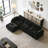 L-shaped Soft Velvet Fabric,Movable Ottoman-540654477-538167685