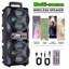 Haut-parleur portatif sans fil Bluetooth 3000W avec double haut-parleur de 6,5 pouces et microphone filaire