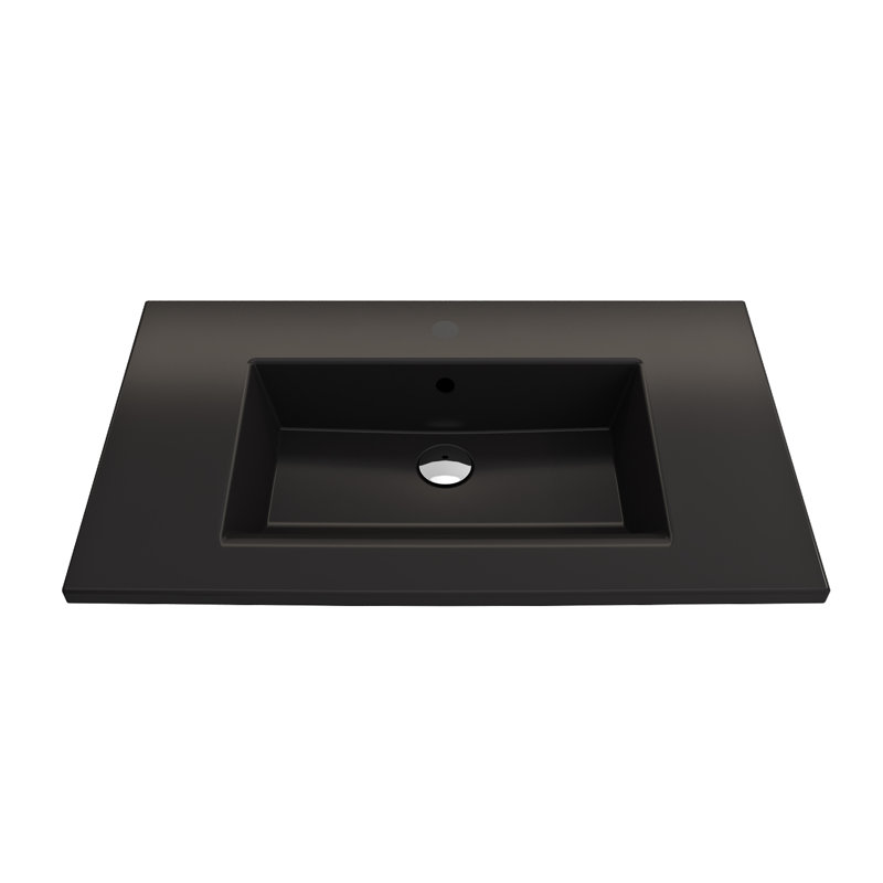 Ravenna 19.7 in. L Bathroom Sink, Matte Black, Single-Hole